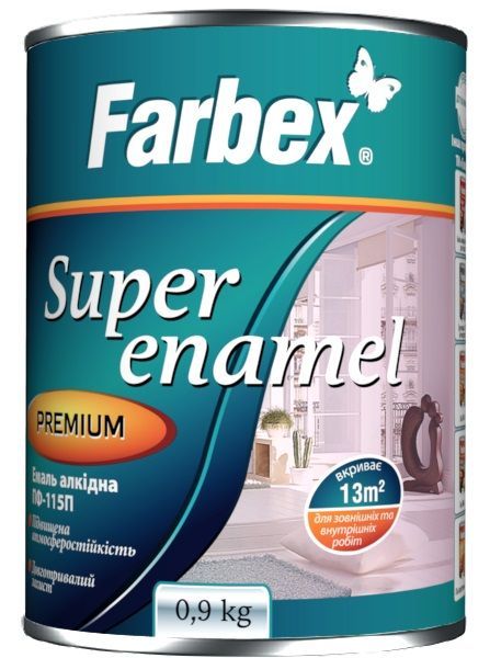 Эмаль Farbex алкидная ПФ-115П серебристый глянец 0.9кг
