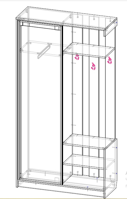 Передпокій Вісент Далі Лофт ПР 2100х1100х400 мм кашемір