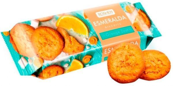 Печиво Roshen здобне Есмеральда з цедрою апельсина 150 г (16 шт) 
