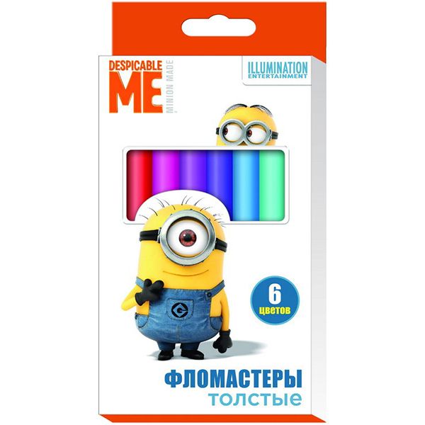 Фломастеры Despicable Me 6 шт. толстые Росмен