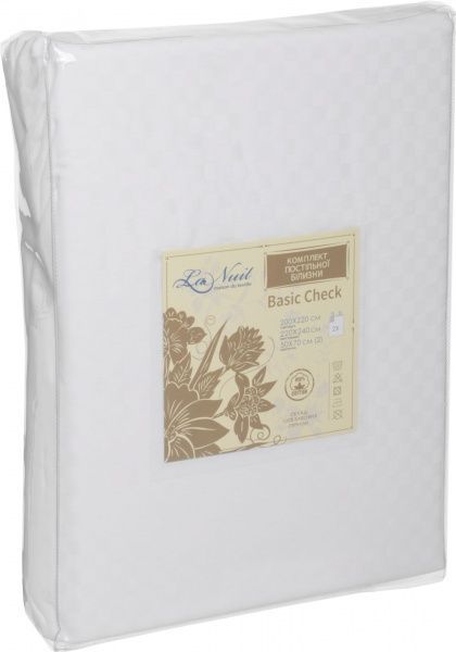 Комплект постільної білизни Basic Check 2 білий La Nuit 