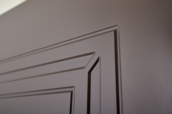 Двері вхідні Abwehr КС (518+517) 096R (8019+ДБП) коричневий / дуб полярний 2060x960 мм праві