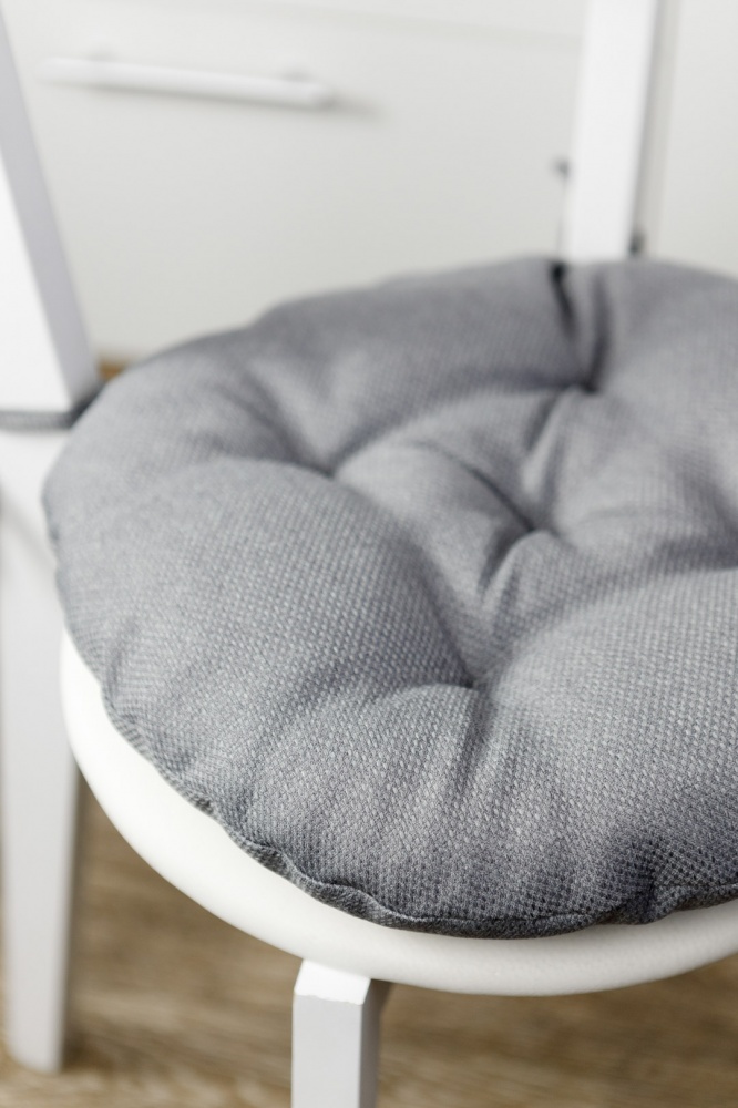 Подушка на стул Dх40 см LEON серая Прованс