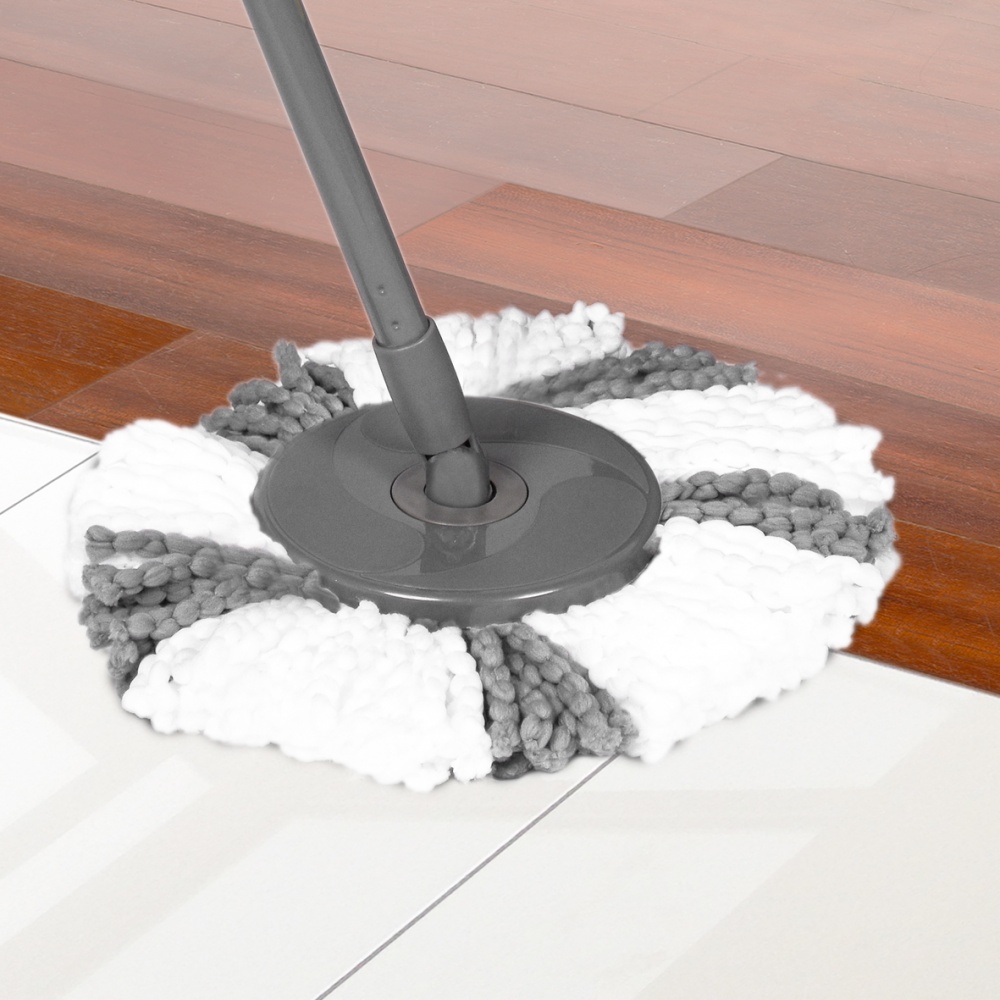 Комплект швабра і відро з механічним віджимом для підлоги Apex Espresso Spin Mop сірий