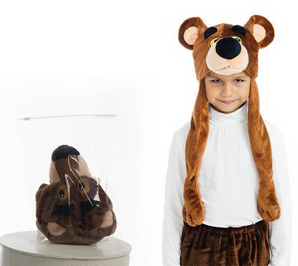 Шапочка карнавальна КАРНАВАЛІЯ Ведмежа з вишивкою 90035 