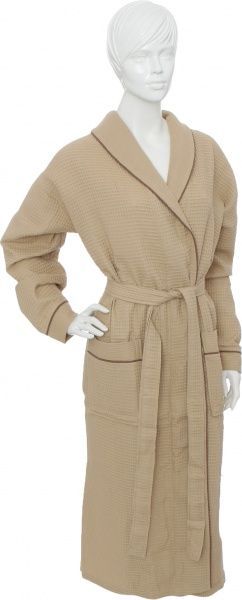 Халат вафельний Karna з кантом р. 2XL кавовий Aleron 