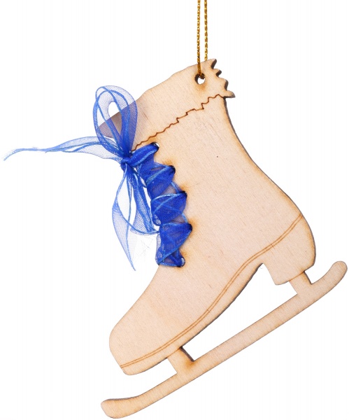 Елочная игрушка Коньки с лентой 5730 7 см 