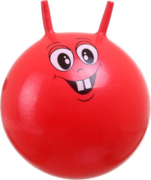 Мяч попрыгунчик надувной с рожками улыбка KH4-03/Red