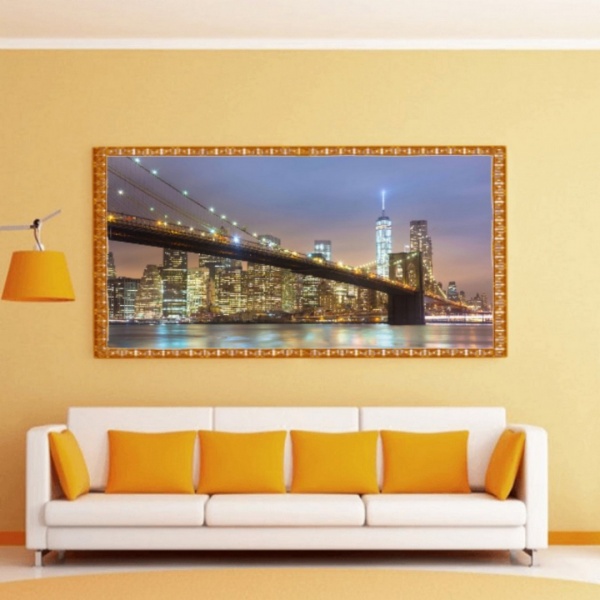 Репродукция Вечерний мост. Нью-Йорк 50x100 см Арт Фемелі 