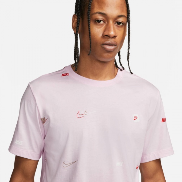 Футболка Nike M NSW 12 MO LOGO AOP TEE DN5246-663 р.M рожевий