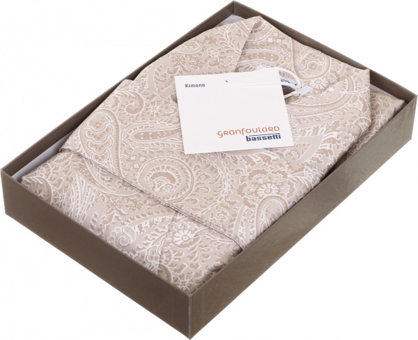 Халат-кімоно Grandfoulard LAGLIO V. 41 р. L-XL бежевий із малюнком