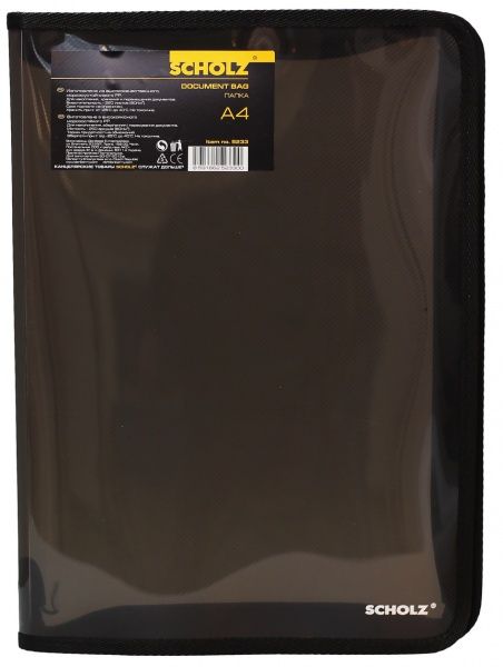 Папка на молнии А4, 3см, PP, SOZ, цвет в ассортименте SCHOLZ