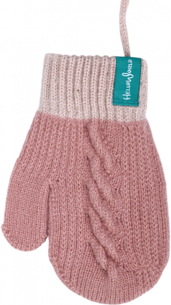 Рукавиці HW з мотузочкою р.10-12 рожевий