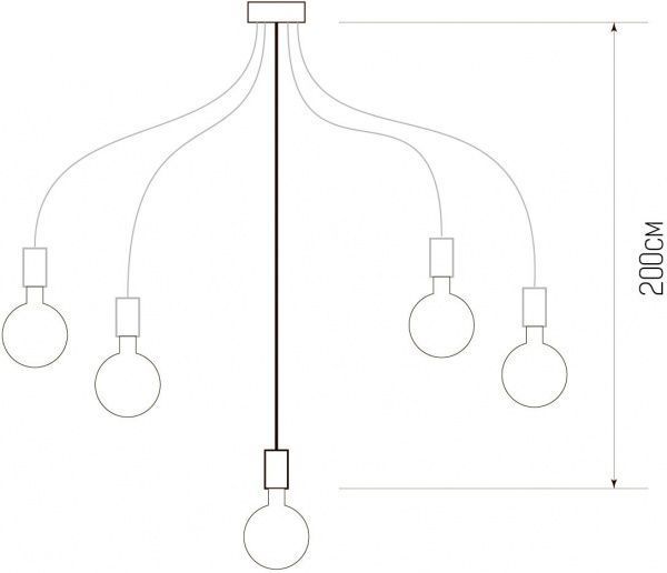 Люстра підвісна Светкомплект Павук Standart 1203 3x40 Вт E27 чорний 
