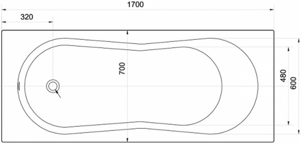 Ванна акрилова Cersanit Nike 170х70 см з ніжками