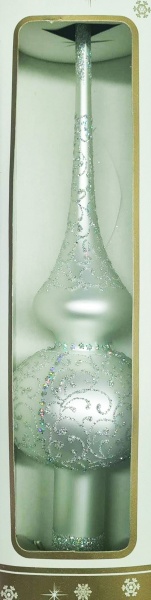 Верхушка стеклянная 3 Полимер 28 см глянцевая серебро 