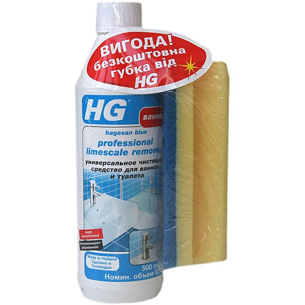 Средство для чистки ванны и унитаза HG 500 мл + мочалка