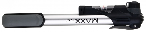 Насос для велосипеда MaxxPro 21x240 мм срібний із чорним M21B-04