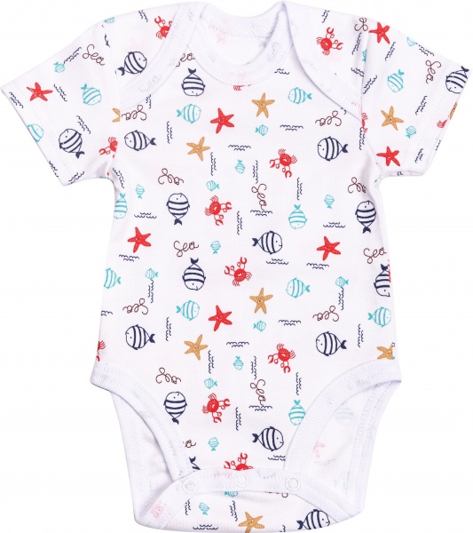 Боді дитяче унісекс GABBI ВD-23-3 рибки р.74 із принтом 13641 