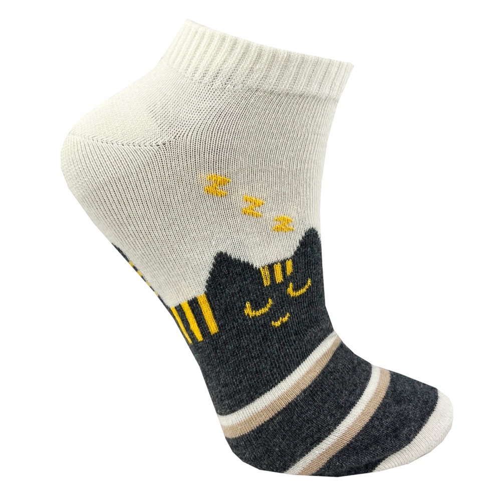 Шкарпетки жіночі Premier Socks Яскраві котики р.23-25 білий із темно-сірим
