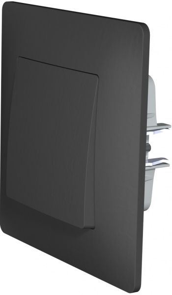 Выключатель одноклавишный Plank Electrotechnic Classic/Nordic без подсветки 10 А 250В антрацит PLK0111241