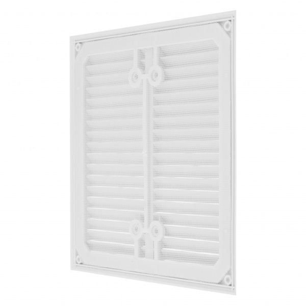 Решетка для вентиляции MiniMax с сеткой против насекомых 215 х 215 мм (1111) пластик белый 