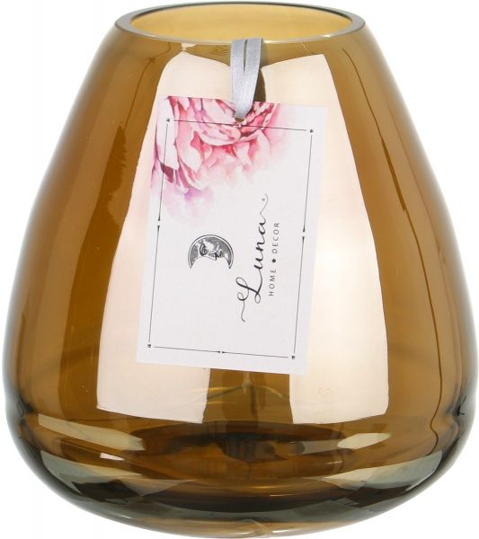 Ваза стеклянная топазовая Luster 15х15 см Wrzesniak Glassworks