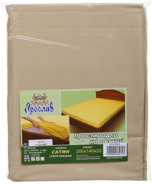 Простынь на резинке Дизайн 5 200x140 см оливковый Ярослав 