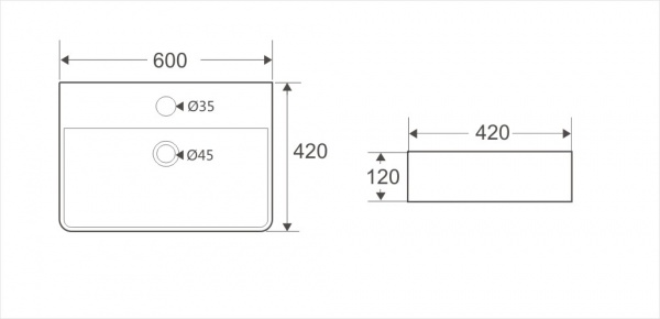 Умывальник Koller Pool KVADRO KR-0600M-WB