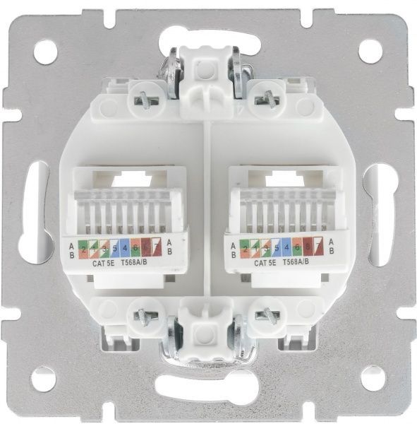 Розетка комп’ютерна подвійна Lezard Rain білий 703-0288-141