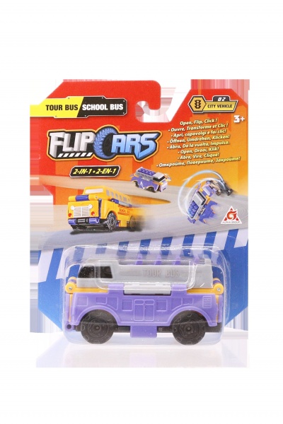 Машинка-трансформер Flip Cars Туристичний та шкільний автобус EU463875-10