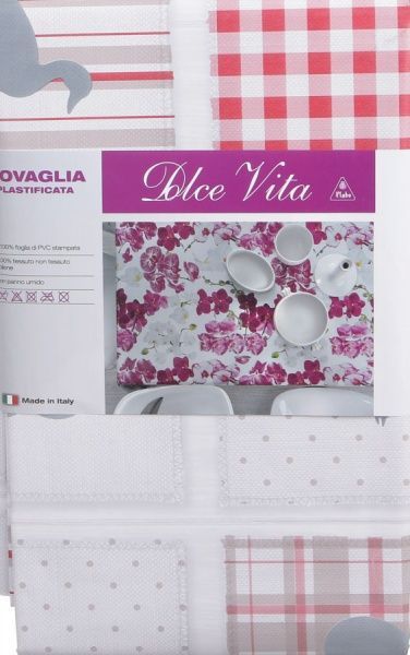 Скатерть Абстракция 140x240 см бежевый с красным Джованні Ботічеллі 