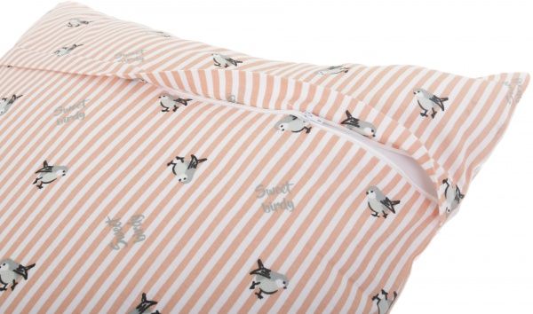 Набор наволочек Птички на ленте 70x50 см розовый с принтом Homeline 