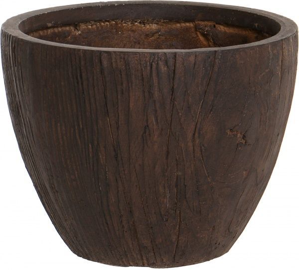 Горщик керамічний Engard Вуді темний круглий 12,5 л коричневий (GA15-1) 