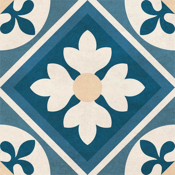 Плитка Golden Tile Victorian №4 1V3140 186x186 мм блакитний 2 сорт