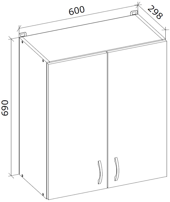 Шафа верхня Грейд ДК 600x690x298 мм дуб артізан
