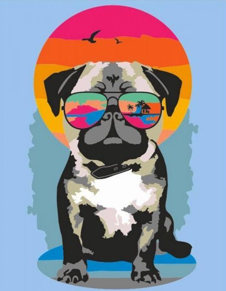 Картина по номерам Мопс на отдыхе Rosa Start 