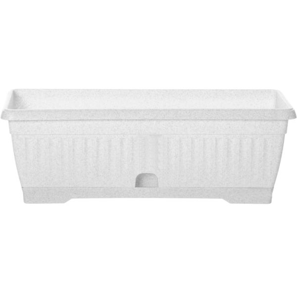 Ящик балконний Алеана Терра прямокутний 9л білий із сірим (112091) 