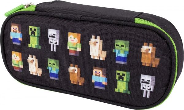Пенал школьный AC5 Minecraft Multi Characters Minecraft черно-зеленый