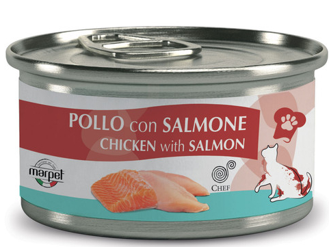 Консерва для котов всех пород Marpet Филе лосося и мясо курицы