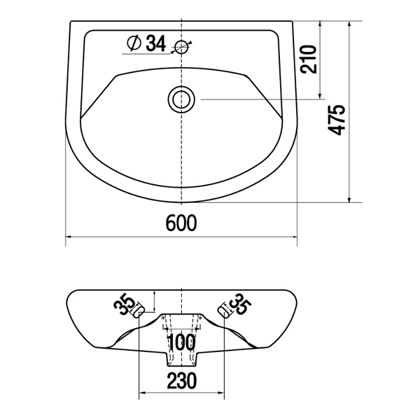 Умывальник  Керамин Стиль 60