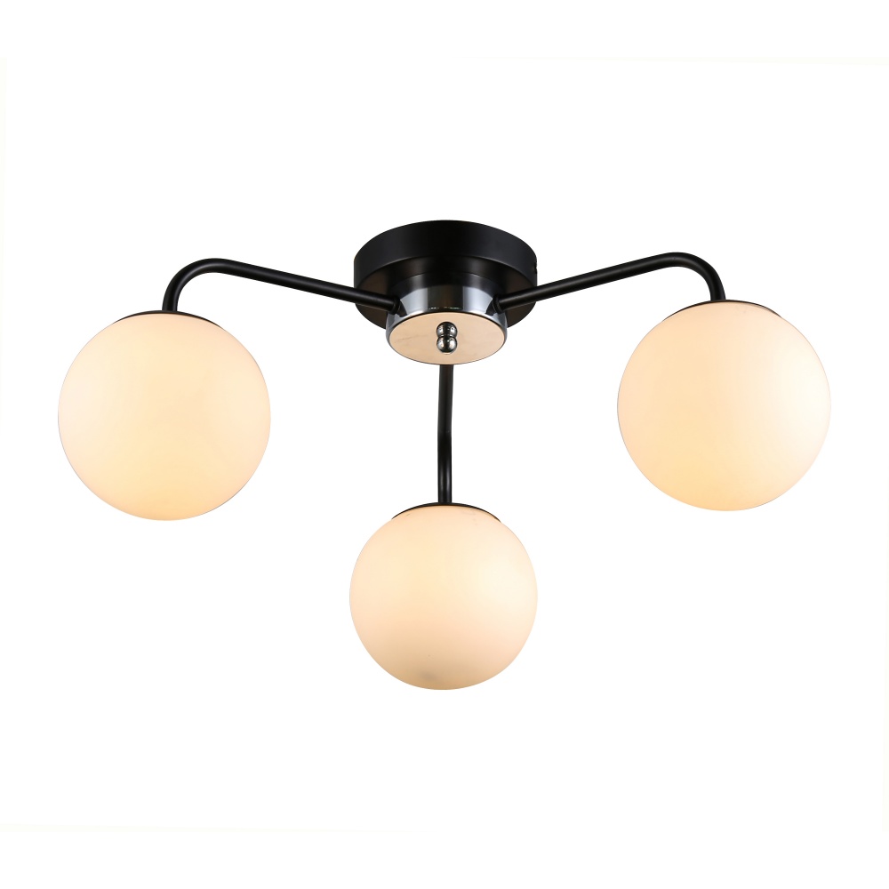 Люстра Miorro Maestro метал/скло 3x40 Вт E27 чорний/хром 51-311-054