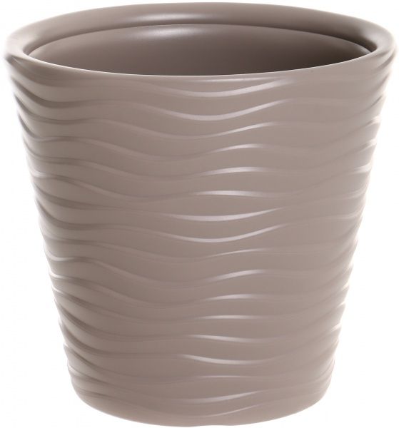 Горщик пластиковий Prosperplast Wave круглий 19л мокко (71063-7526) 