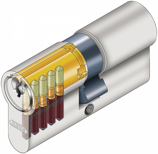 Цилиндр Abus E50 30x30 ключ-ключ 60 мм матовый никель