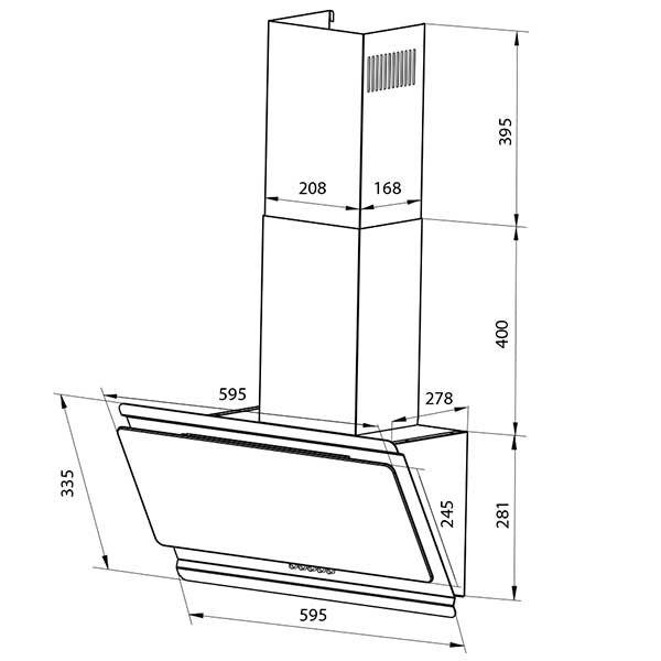 Вытяжка кухонная Pyramida TV 60 M BL