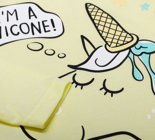 Футболка для дівчаток Luna Kids з принтом Unicone р.98 ваніль 
