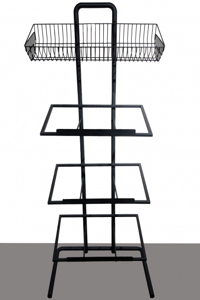 Стеллаж торговый овощной H170/L60/D40 см (графит)