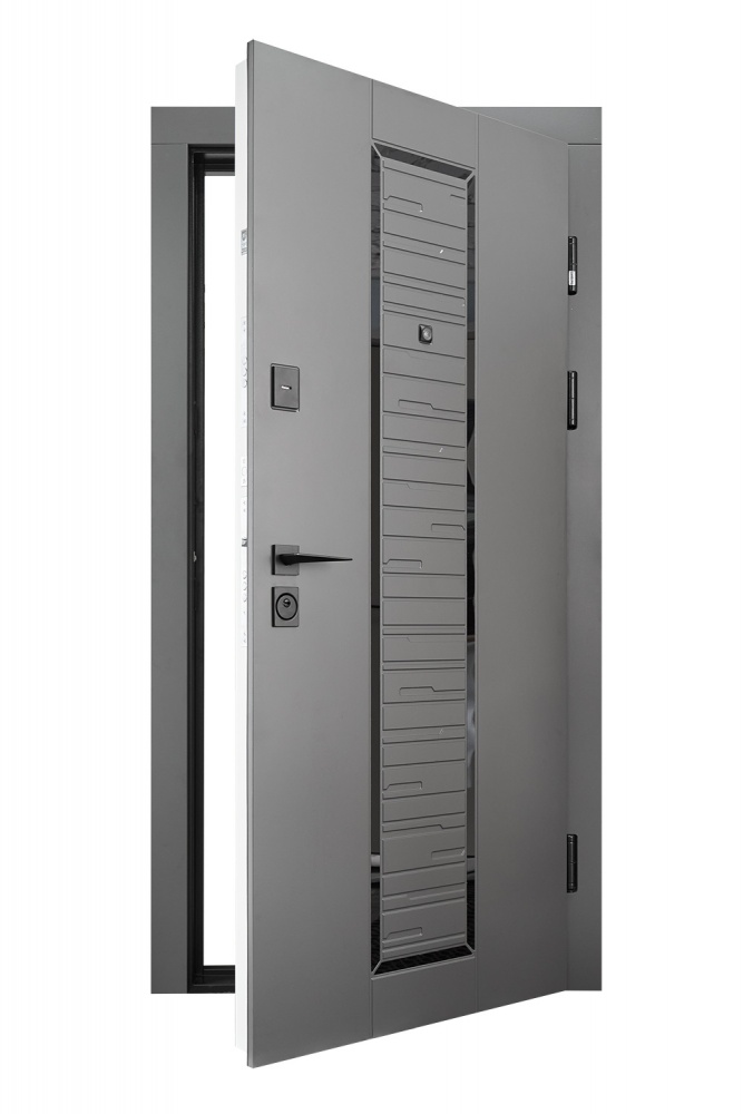 Дверь входная Abwehr КС (571+586) 086L (КВЦ)+(ОлС) кварцит / олово супермат 2050х860 мм левая