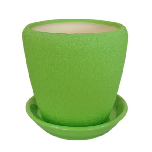 Горшок керамический Ориана-Запорожкерамика Грация №4 шелк круглый 1,2л лайм 