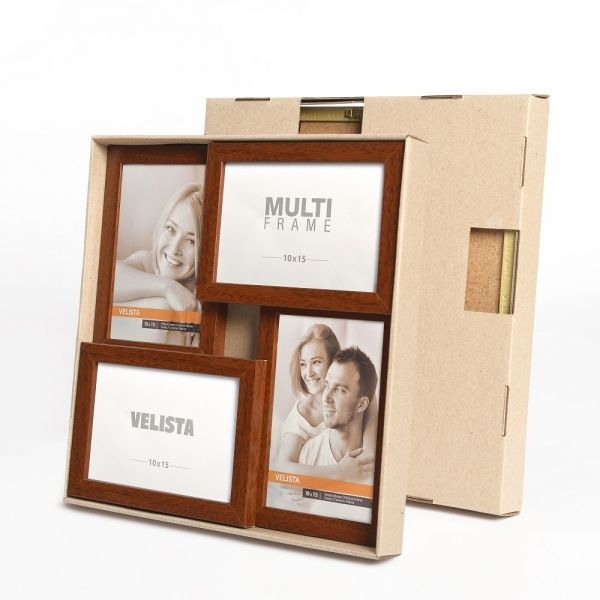 Мультирамка Velista на 4 фото 10x15 см коричневый 